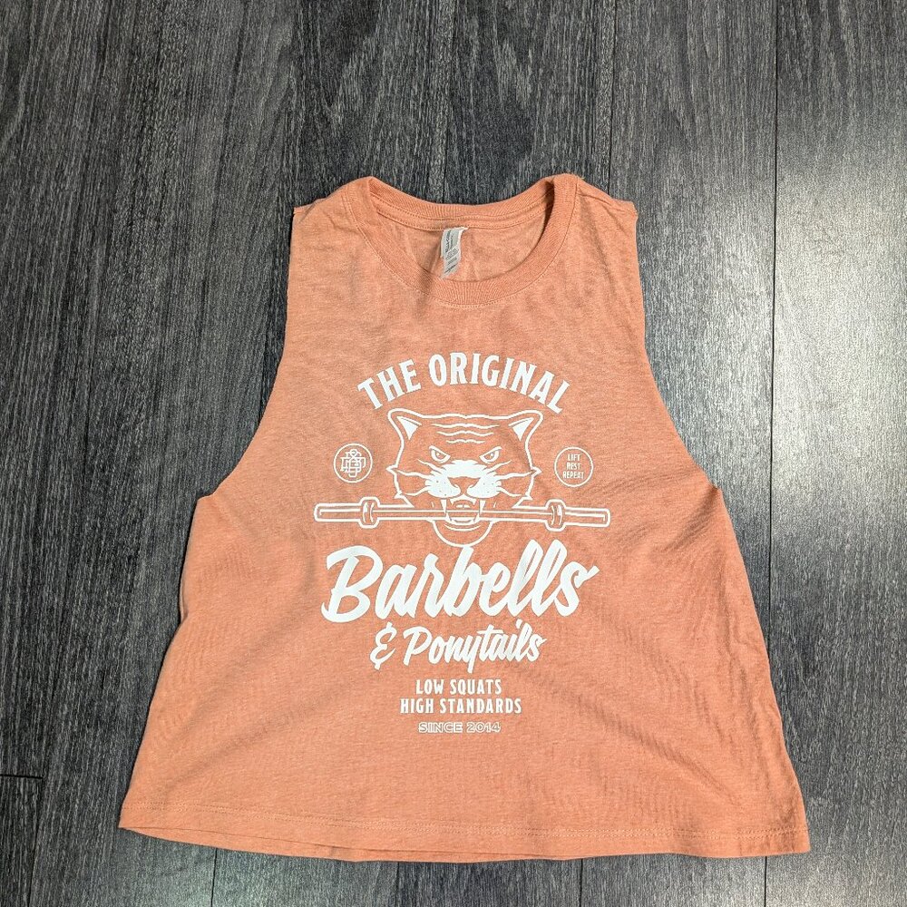 Barbells And Ponytails Racer Crop "Puma" Tank Top Sz S